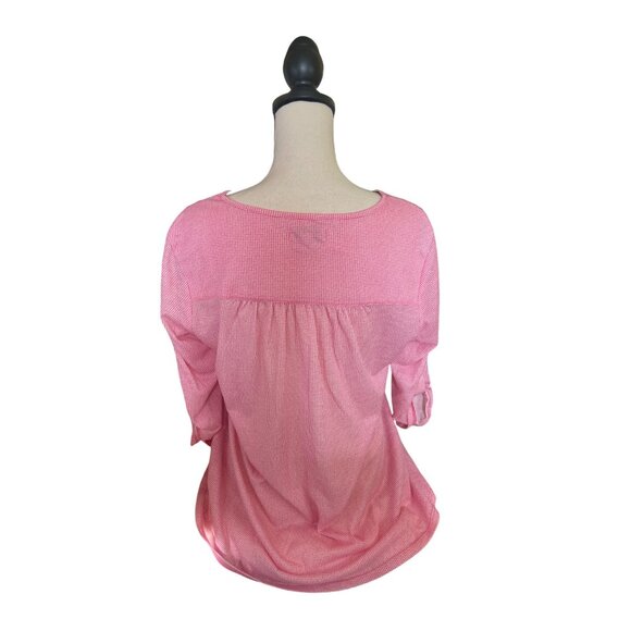 Kim Rogers Womens Medium Tunic Top Pink Gingham Embroidered Floral Grannycore - Picture 2 of 10